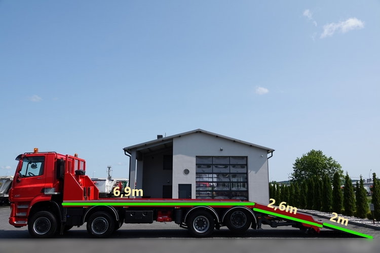 DAF CF 460 / 8x2/  LAWETA / PLATFORMA / NAJAZDY HYDRAULICZNE / WYCIĄGARKA / oś skrętna i podnoszona / EURO 6 zdjęcie 5