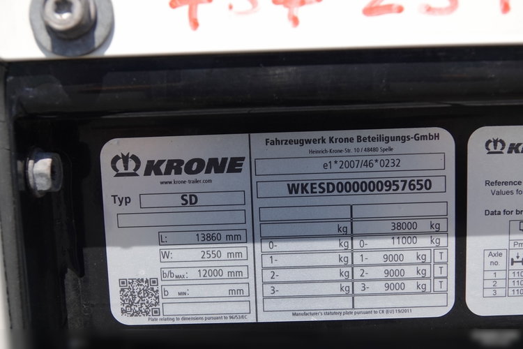 Krone FIRANKA / 2021 ROK / KOSZ NA PALETY / 2 OSIE PODNOSZONE / SPROWADZONA  zdjęcie 25