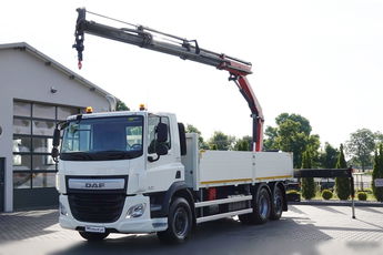 DAF CF 370 / 6x2 / SKRZYNIOWY - paka: 6.4 m / + HDS PALFINGER PK 18002 - max 6 000 kg / PILOT / EURO 6 / OŚ PODNOSZONA 