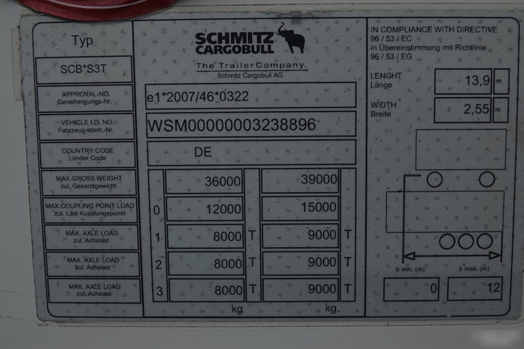 Schmitz   / FIRANKA / STANDARD /  OŚ PODNOSZONA / KOSZ NA PALETY  zdjęcie 24