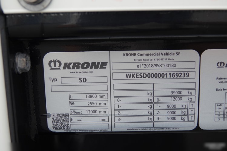 Krone / FIRANKA / STANDARD / 2X  OŚ PODNOSZONA / KOSZ NA PALETY / 2024 R  zdjęcie 25