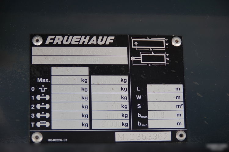 Fruehauf / KONTENER / KOFFER / ROLETA / PODŁOGA BARDZO MOCNA : SZYNA-DESKA / 2022 zdjęcie 19