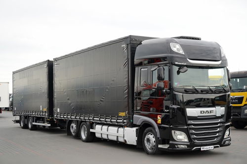 DAF XF 480 / ZESTAW TANDEM / 120 M3 / PRZEJAZDOWY / KLIMA POSTOJOWA / WIELTON / 2019 ROK / PO KONTRAKCIE SERWISOWYM