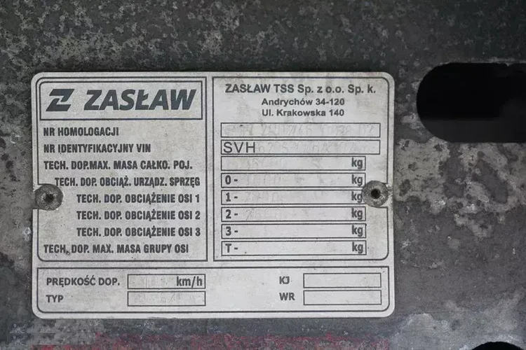 ZASŁAW TANDEM / PRZEJAZDOWA / DŁ. 7.3 M / OŚ PODNOSZONA zdjęcie 11