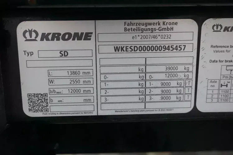 Krone FIRANKA / MEGA / MULTI LOCK / XL / OŚ PODNOSZONA zdjęcie 11