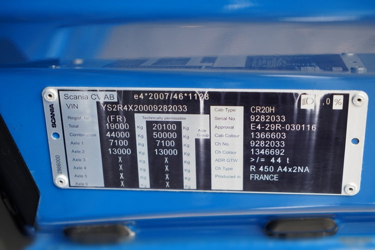 Scania R 450 / RETARDER / HYDRAULIKA / ADR AT / KLIMA POSTOJOWA / ALUFELGI / 2021 ROK / PO KONTRAKCIE SERWISOWYM zdjęcie 38