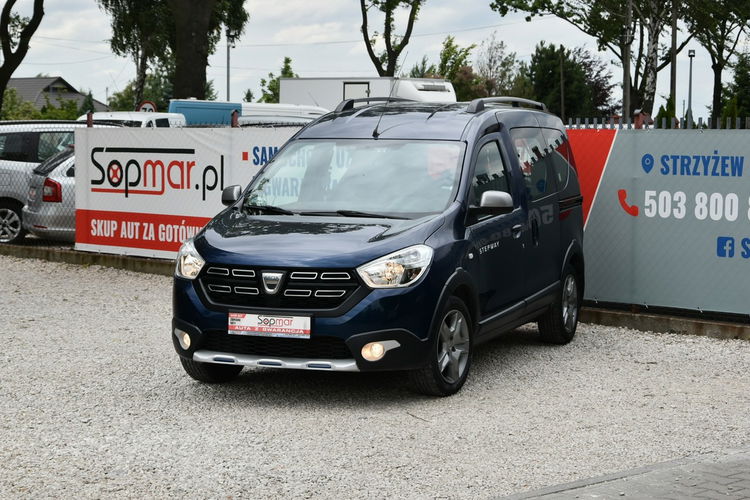 Dacia Dokker Stepway 1.6SCe 102KM 2019r. Salon PL 5-os Klima TEMPOMAT czujniki HAK zdjęcie 2
