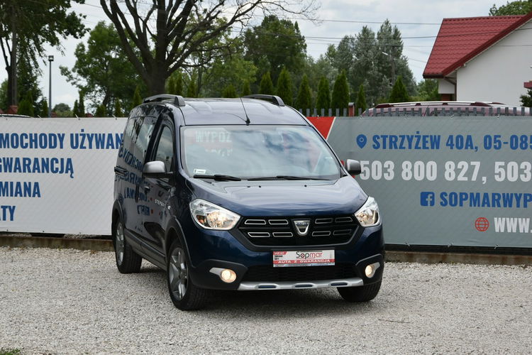 Dacia Dokker Stepway 1.6SCe 102KM 2019r. Salon PL 5-os Klima TEMPOMAT czujniki HAK zdjęcie 8
