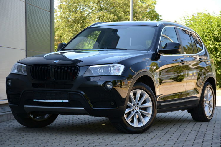 BMW X3 Czarna Zarejestrowana 2.0D 184KM Serwis Lift Bi-xenon Ruda Skóra Navi zdjęcie 2
