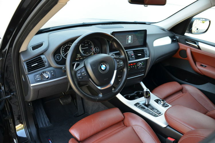 BMW X3 Czarna Zarejestrowana 2.0D 184KM Serwis Lift Bi-xenon Ruda Skóra Navi zdjęcie 27
