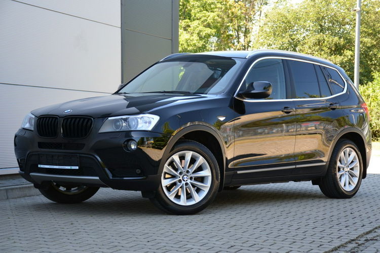 BMW X3 Czarna Zarejestrowana 2.0D 184KM Serwis Lift Bi-xenon Ruda Skóra Navi zdjęcie 3