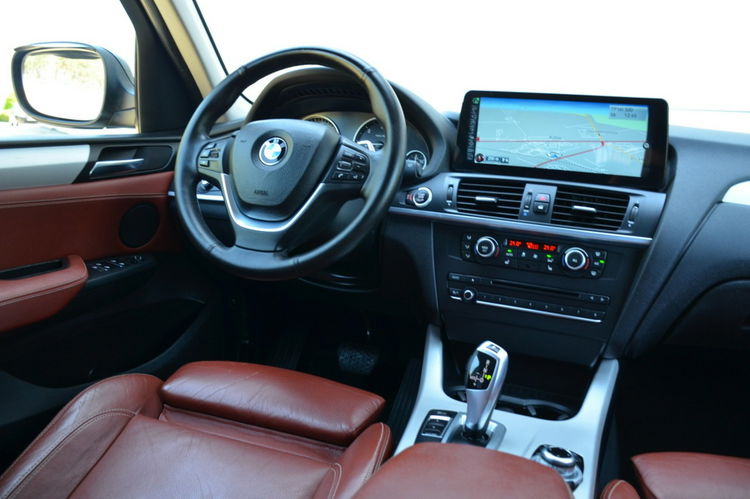 BMW X3 Czarna Zarejestrowana 2.0D 184KM Serwis Lift Bi-xenon Ruda Skóra Navi zdjęcie 34