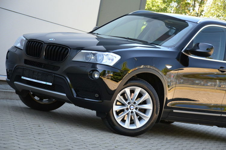 BMW X3 Czarna Zarejestrowana 2.0D 184KM Serwis Lift Bi-xenon Ruda Skóra Navi zdjęcie 4