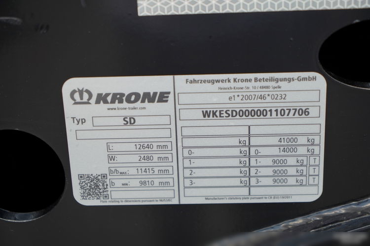 Krone / NACZEPA PODKONTENEROWA / UNIWERSALNA / 2023 ROK / ROZSUWANY TYŁ / OŚ PODNOSZONA / DO WSZYSTKICH RODZAJÓW KONTENERÓW / zdjęcie 21