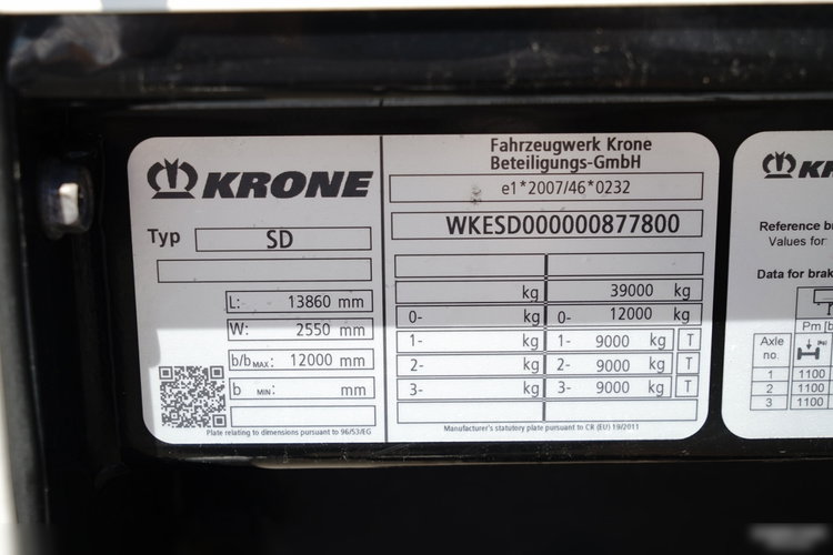 Krone FIRANKA STANDARD / OŚ PODNOSZONA / DACH PODNOSOZNY / OPONY 100% / 2019 ROK zdjęcie 25