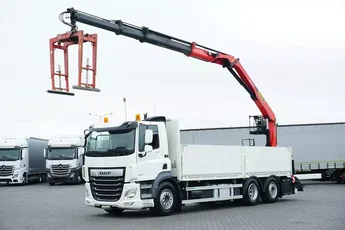 DAF CF / 480 / 6 X 2 / SKRZYNIOWY + HDS / PALFINGER PK 22 001L / OŚ SKRĘTNA / CHWYTAK