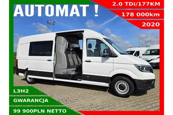 Volkswagen Crafter L3H2 99900zł NETTO Brygadówka 6 osób 2.0TDi/177KM