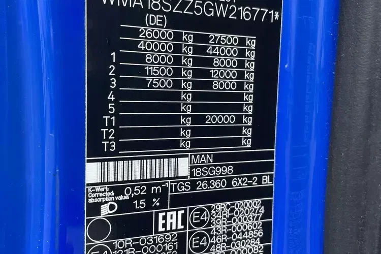 MAN TGS 26.360 CHŁODNIA 8.10m ( 20 europalet ) zdjęcie 20