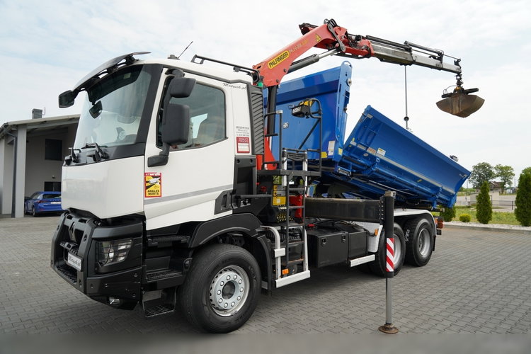 Renault C 440 / 6x4 / WYWROTKA /+ HDS PALFINGER pk 19.001 sld / HARDOX / HYDROBURTA / STEROWANIE RADIOWE/ CHWYTAK /OPONY 100% / PO KONTRAKCIE SERWISOWYM zdjęcie 4