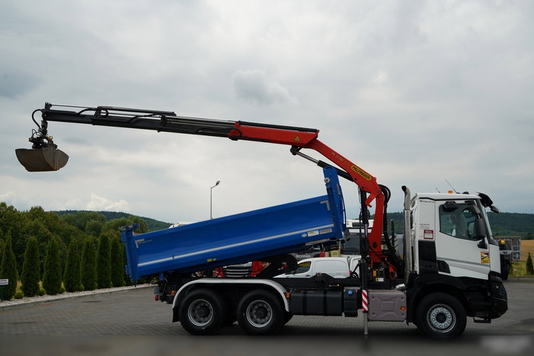 Renault C 440 / 6x4 / WYWROTKA /+ HDS PALFINGER pk 19.001 sld / HARDOX / HYDROBURTA / STEROWANIE RADIOWE/ CHWYTAK /OPONY 100% / PO KONTRAKCIE SERWISOWYM zdjęcie 6