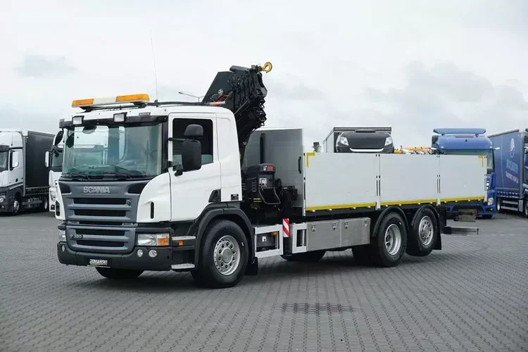 Scania P 320 / 6 X 2 / SKRZYNIOWY + HDS / HIAB 211 EP - 5 / OŚ SKRĘTNA / WYS. 14 M zdjęcie 2