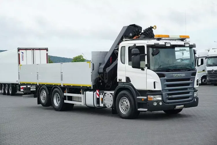 Scania P 320 / 6 X 2 / SKRZYNIOWY + HDS / HIAB 211 EP - 5 / OŚ SKRĘTNA / WYS. 14 M zdjęcie 3