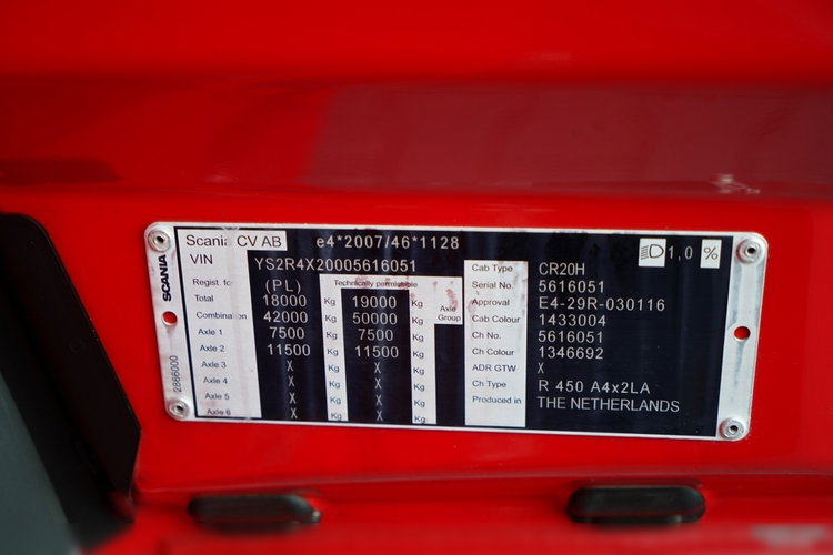 Scania R 450 / OPONY 100% / PO KONTRAKCIE SERWISOWYM zdjęcie 37