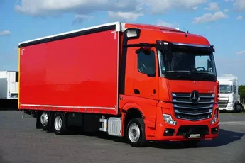 Mercedes ACTROS / 2545 / ACC / E 6 / MP 5 / FIRANKA / 20 PALET / OŚ SKRĘTNA