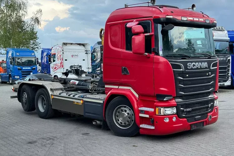 R580 v8 Hakowiec multi lift huan łamany z Niemiec idealny stan cały na poduszkach Aso scania zdjęcie 4