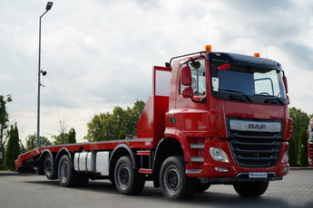 DAF CF 480 / 8x2 / LAWETA / PLATFORMA / NAJAZDY HYDRAULICZNE / WYCIĄGARKA / OŚ SKRĘTNA I PODNOSZONA  / EURO 6