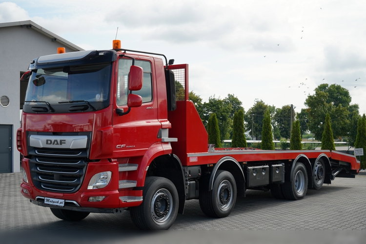 DAF CF 480 / 8x2 / LAWETA / PLATFORMA / NAJAZDY HYDRAULICZNE / WYCIĄGARKA / OŚ SKRĘTNA I PODNOSZONA  / EURO 6 zdjęcie 4