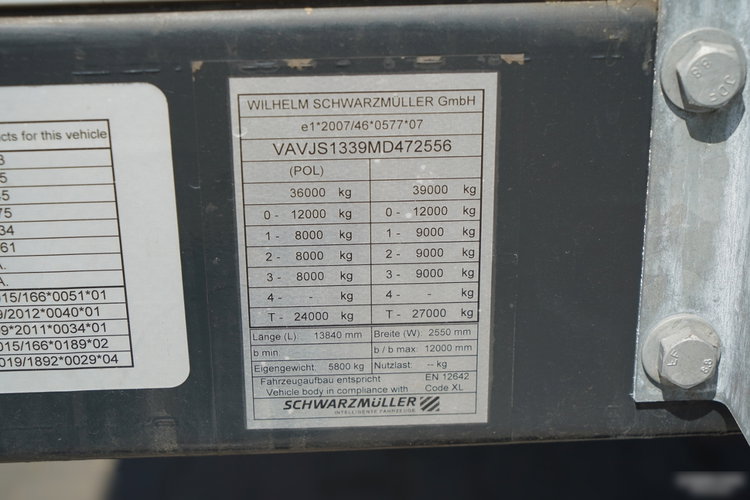 Schwarzmuller / FIRANKA / STANDARD / OŚ PODNOSZONA / KOSZ NA PALETY / OSIE SAF / 2021 zdjęcie 26