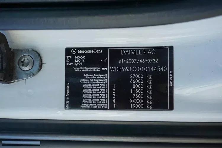 Mercedes / ANTOS / 2545 / EURO 6 / CHŁODNIA + WINDA / 23 PALETY / OŚ SKRĘTNA zdjęcie 11