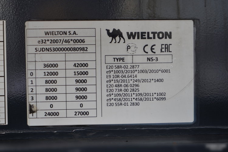 Wielton FIRANKA / STANDARD /MULDA DO STALI - 9 M / COILMULDA / OŚ PODNOSZONA / OSIE SAF / 2019 zdjęcie 28