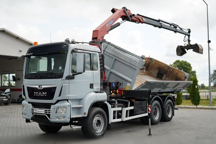 MAN TGS 33.360 / 6x4 / WYWROTKA + HDS HMF 1820 K-RC / wysów 10m / HYDROBURTA / CHWYTAK / NAVI / UAL / SPROWADZONY  zdjęcie 9