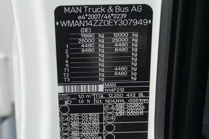 MAN TGL / 12.250 / / KONTENER + WINDA / 14 PALET / ŁAD. 5900 KG zdjęcie 11