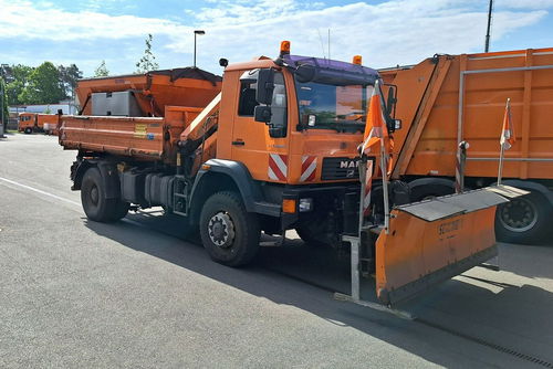 MAN 18.280 MAN 18.280 4x4 / Wywrotka MEILLER + HDS Palfinger PK10501 Solarka Pług