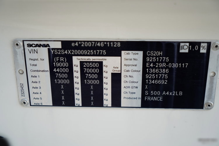 Scania S 500 / RETARDER / CAŁA NA PODUSZKACH / SPROWADZONA / PO KONTRAKCIE SERWISOWYM zdjęcie 41