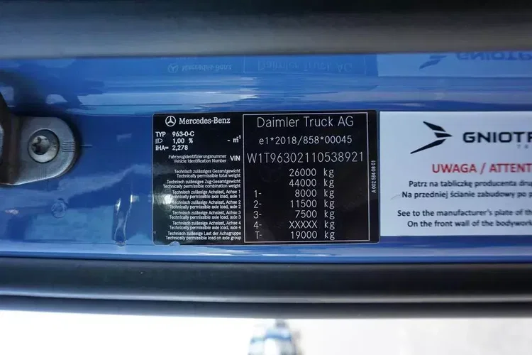 Mercedes ACTROS / 2545 / ACC / E 6 / MP 5 / ZESTAW MEGA / BDF 2 X 7.82 M zdjęcie 11