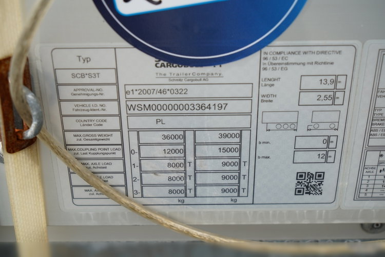 Schmitz / FIRANKA / 2021 ROK / STANDARD / OŚ PODNOSZONA / KOSZ NA PALETY / OSIE zdjęcie 27