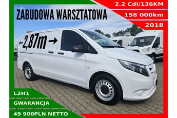 Mercedes vito L2H1 49900zł NETTO Zabudowa warsztatowa 2.2Cdi/136KM