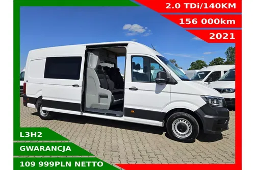 Volkswagen Crafter L3H2 109999zł NETTO Brygadówka 7 osób 2.0TDi/140KM