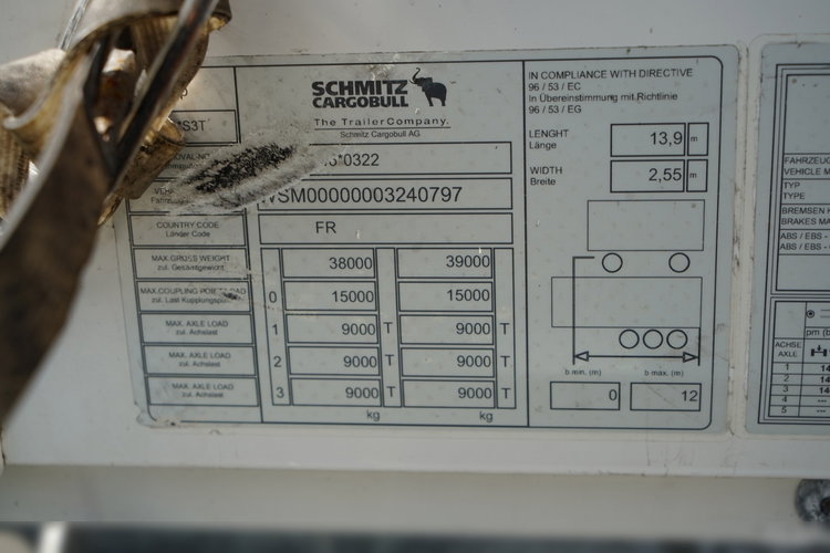 Schmitz -CARGOBULL / FIRANKA / STANDARD / DWIE OSIE PODNOSZONE /  WINDA ZAŁADOWCZA DHOLLANDIA - 2000KG  / 2016 zdjęcie 26