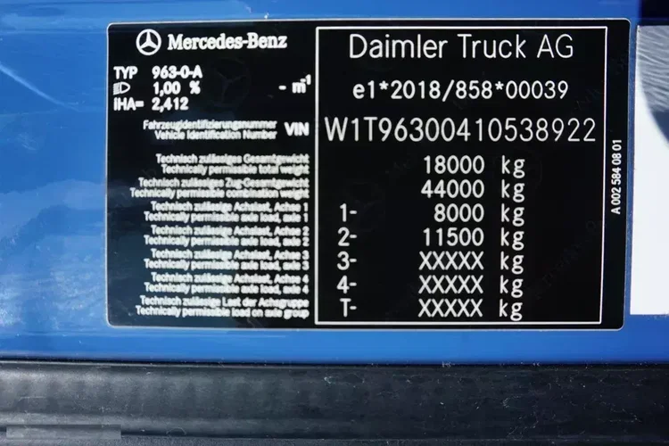 Mercedes ACTROS / 1833 / ACC / MP 5 / EURO 6 / ZESTAW PRZEJAZDOWY 120 M3 zdjęcie 11