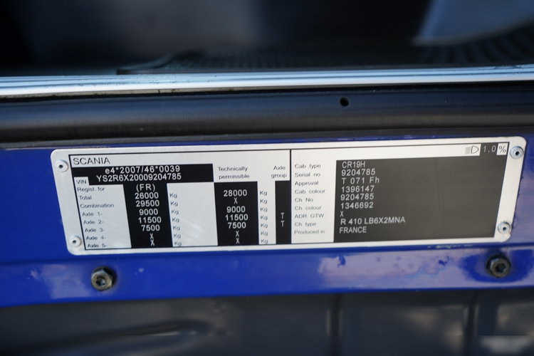 Scania R 410 / 6X2 / CHŁODNIA / SOLÓWKA / Agregat CARRIER SUPRA 1150 UMT / OŚ PODNOSZONA / MULTITEMPERATURA / WINDA DHOLLANDIA /  zdjęcie 38