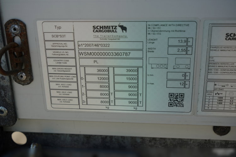 Schmitz / FIRANKA / MEGA / MULDA DO STALI - 9 M / LOWDECK / OŚ PODNOSZONA / DACH PODNOSZONY zdjęcie 25