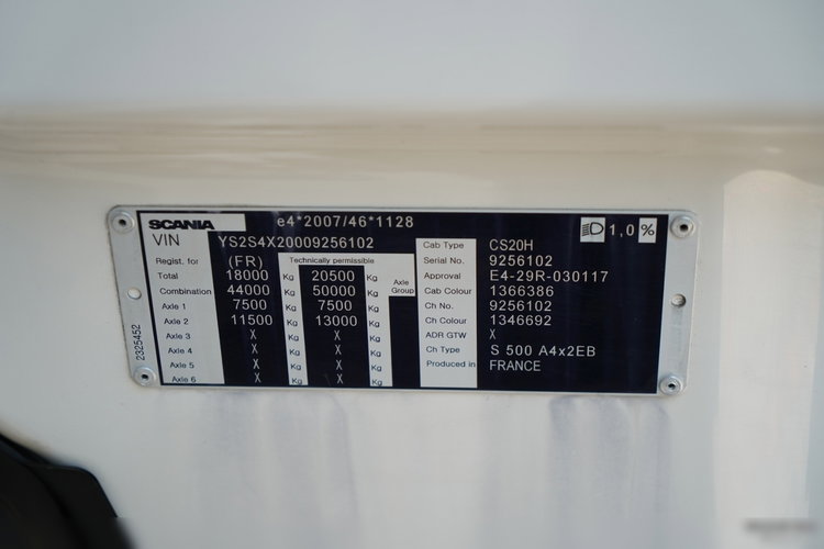 Scania S 500 / RETARDER / CAŁA NA PODUSZKACH / OPONY 100% / NAVI / PO KONTRAKCIE SERWISOWYM zdjęcie 36