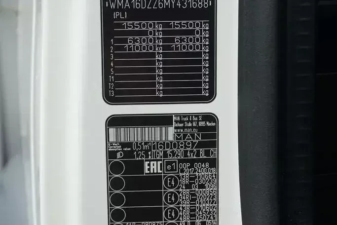 MAN TGM / 15.290 / ACC / E 6 / FIRANKA + WINDA / ŁAD. 7 700 KG / 17 PALET zdjęcie 11