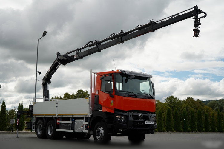 Renault K 380 / 6X4 / SKRZYNIOWY 6.2 M / + HDS HIAB 166 ES-4 / MAX UDŹWIG 6 500 KG / WYSÓW 12.3 M / ROTATOR / STEROWANIE RADIOWE  / SPROWADZONY zdjęcie 7
