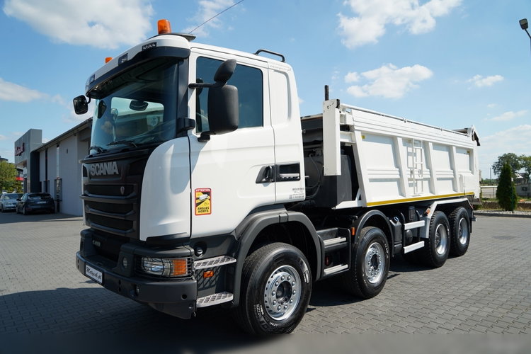 Scania G 410 / 8X4 / ZABUDOWA SAMOWYŁADOWCZA DO ASFALTU / 2X HYDROKLAPA / DACH HYDRAULICZNY / POD ROZŚCIEŁACZ zdjęcie 2